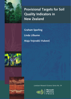 Provisional Targets for Soil Quality Indicators in New Zealand (PDF