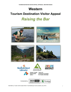 Tourism Destination Visitor Appeal Appraisal: Western Region