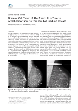 Granular Cell Tumor of the Breast - Journal of the Belgian Society of