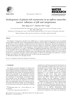 Acidogenesis of gelatin-rich wastewater in an upflow