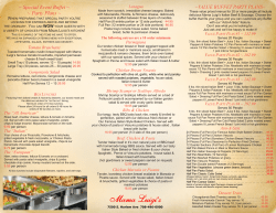 Catering Menu - Mama Luigi`s