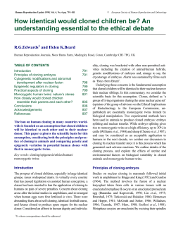 How identical would cloned children be? An