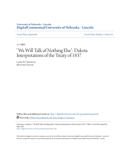 "We Will Talk of Nothing Else": Dakota Interpretations of the Treaty of