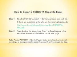 How to Export a FGRODTA Report to Excel