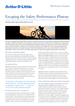 Escaping the Safety Performance Plateau