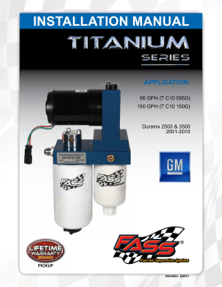 Install Instructions Fass 95/150 GPH