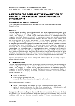 a method for comparative evaluation of product life