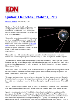 Sputnik 1 launches, October 4, 1957