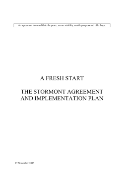 a fresh start the stormont agreement and implementation plan