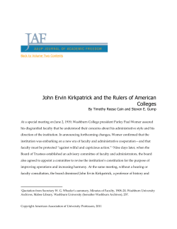 John Ervin Kirkpatrick and the Rulers of American Colleges