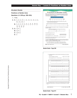 Answer Key &bull; Lesson 5: Fractions on Number Lines