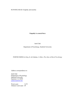 RUNNING HEAD: Empathy and morality Empathy is a moral force
