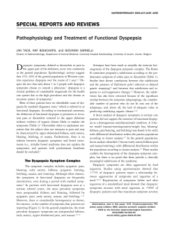 Pathophysiology and Treatment of Functional Dyspepsia