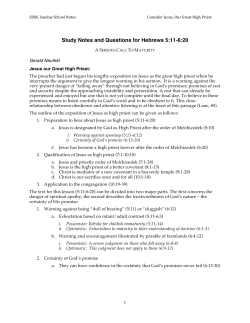 Study Notes and Questions for Hebrews 5:11-6:20