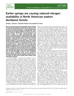 Earlier springs are causing reduced nitrogen availability in