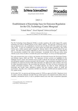 Establishment of Knowledge base for Emission Regulation for the