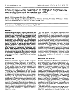 Efficient large-scale purification of restriction fragments by solute