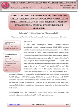ANALYTICAL INVESTIGATION ON IRON (III) IN PRESENCE OF
