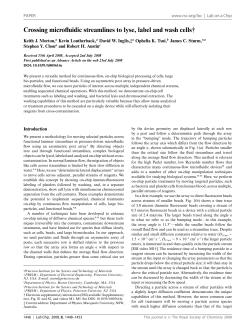 Crossing microfluidic streamlines to lyse, label and wash cells&dagger;