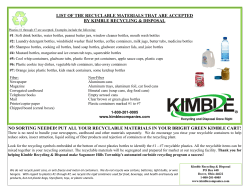 Kimble Recycle Calendar and Info