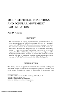 multi-sectoral coalitions and popular movement participation