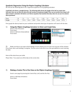 Quadratic Regression Steps