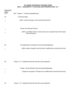 GEOGRAPHY: ITS NATURE AND PERSPECTIVES Ch 1