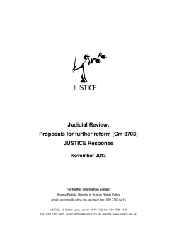 Judicial Review: Proposals for further reform (Cm 8703) JUSTICE
