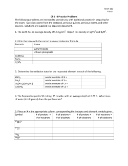 Ch 1 -3 Practice Problems The following problems are intended to