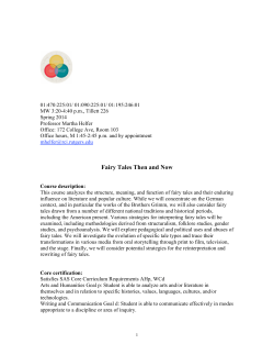 Fairy Tales Then and Now(syllabus 2014FINAL)