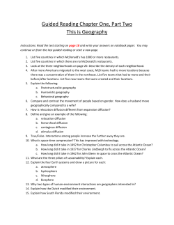 Guided Reading Chapter One, Part Two This is