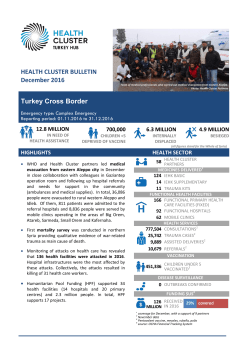 HEALTH CLUSTER BULLETIN December 2016 Turkey Cross Border