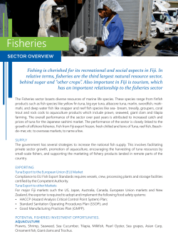 Fisheries - Investment Fiji