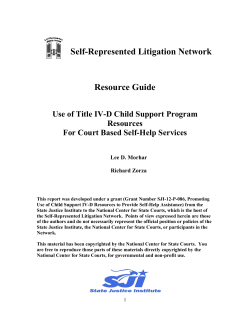 SRLN Title IV-D resource guide - final 4-27-14