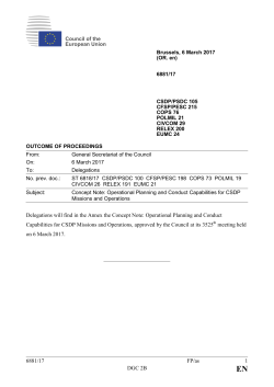 Concept Note: Operational Planning and Conduct Capabilities for