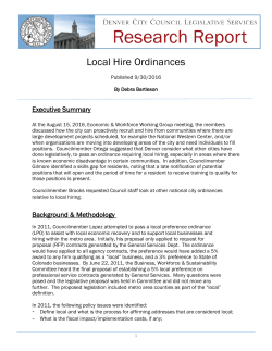 Local Hire Ordinances - City and County of Denver