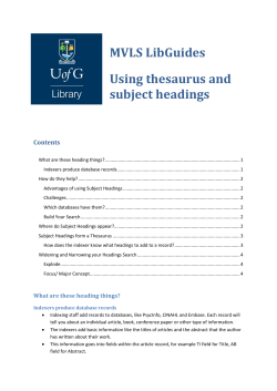 MVLS LibGuides Using thesaurus and subject headings