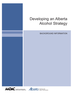 Developing an Alberta Alcohol Strategy