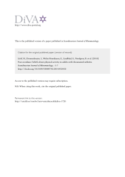 Fear-avoidance beliefs about physical activity in adults