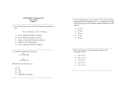 CHEMISTRY 110 Final EXAM Dec 17, 2012 FORM A