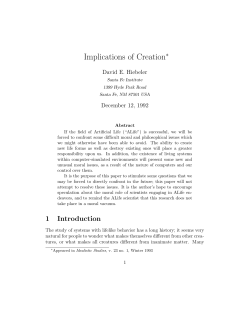 Implications of Creation