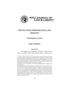 institutions, immigration, and identity