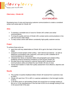Client story - Citro&euml;n UK Developing tone of voice and improving