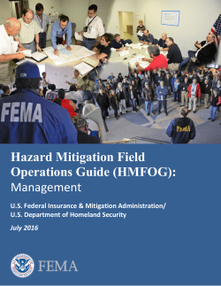 Hazard Mitigation Field Operations Guide Management