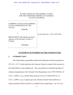 -1- IN THE UNITED STATES DISTRICT COURT FOR THE