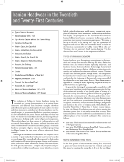 Iranian Headwear in the Twentieth and Twenty