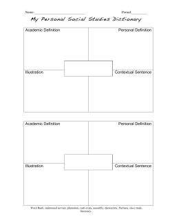 English Colonies in America Vocabulary