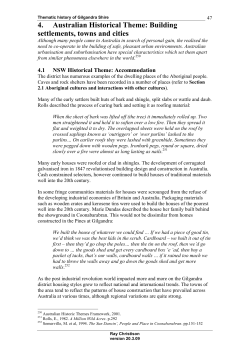 4. Australian Historical Theme: Building settlements, towns and cities