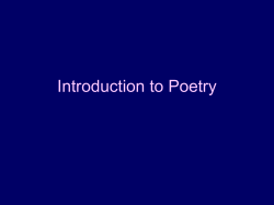 PowerPoint Presentation - Introduction to Poetry