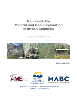 Handbook for Mineral and Coal Exploration in British Columbia